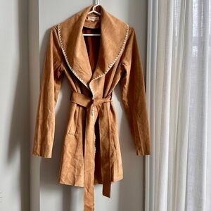 Solitaire Camel Wrap Coat with Belt